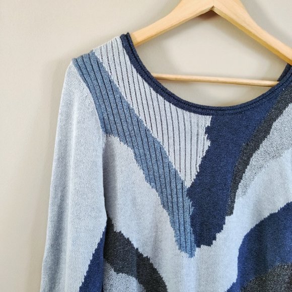 Nic+Zoe Party City Zipper Versatile Sweater Blue - Picture 6 of 12